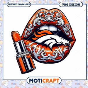 Denver Broncos Lips PNG Design
