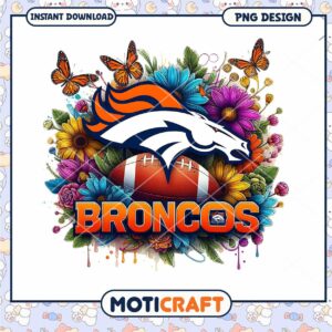 Denver Broncos Floral PNG Sublimation