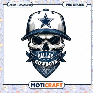 Dallas Cowboys Skull PNG Design
