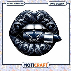 Dallas Cowboys Lips PNG Design