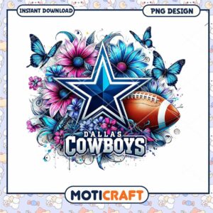 Dallas Cowboys Floral PNG Sublimation
