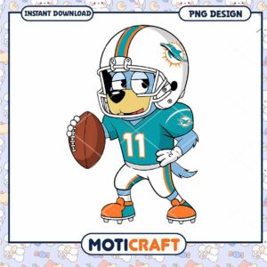 Cute Miami Dolphins Dog PNG