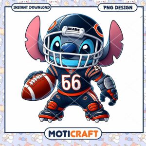 Cute Football Cartoon Character PNG Download for Bears Fans