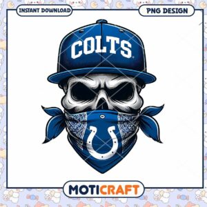 Colts Skull PNG Design Instant Download