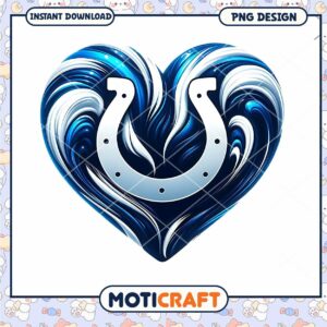Colts Heart PNG Design Instant Download