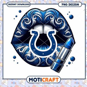 Colts Lips PNG Design Instant Download
