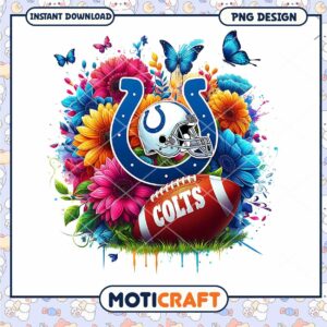 Colts Floral PNG Sublimation Design
