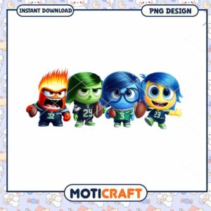 Colorful Emotion Characters Football PNG Instant Download Art