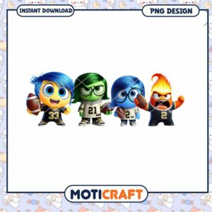 Colorful Cartoon Emotions Football Characters PNG Instant Download