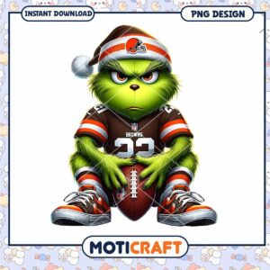 Cleveland Browns Grinch PNG Christmas Football Design Download