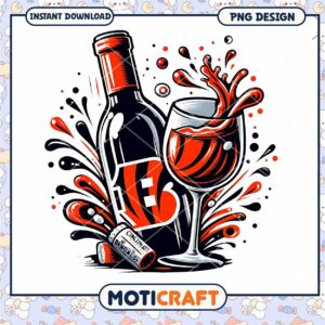 Cincinnati Bengals Wine PNG Design