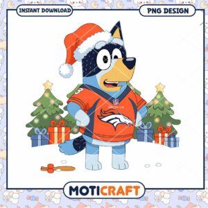 Christmas Broncos Dog PNG Design