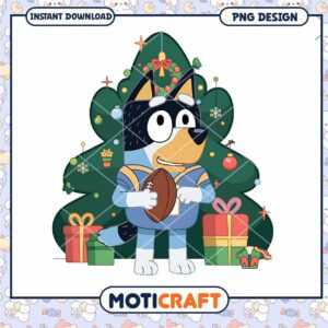 Christmas Bluey PNG Football Player Design