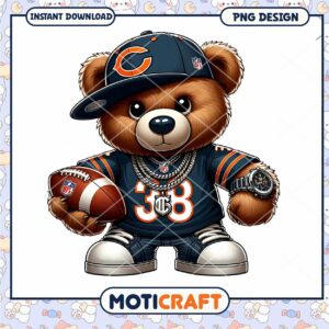 Chicago Bears Teddy Bear PNG Design