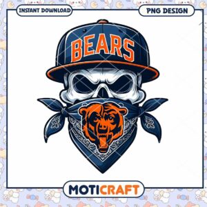 Chicago Bears Skull PNG Design