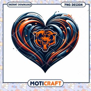 Chicago Bears Heart PNG Design