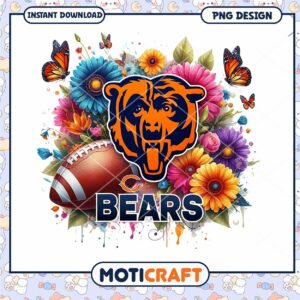 Chicago Bears Floral PNG Sublimation Design