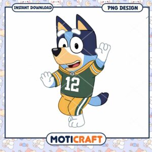 Cheerful Blue Dog Character PNG Instant Download for Fans