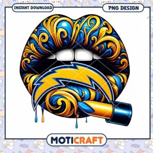 Chargers Lips PNG Design Download