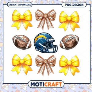 Chargers Football PNG Design Instant Download