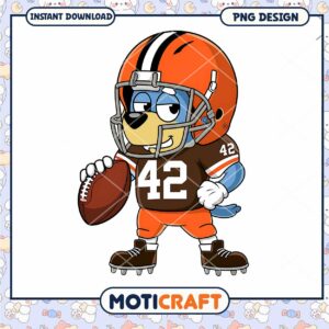 Cartoon Dog Football Player PNG Instant Download Design 42