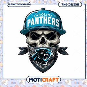 Carolina Panthers Skull PNG Design