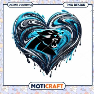 Carolina Panthers Heart PNG Design