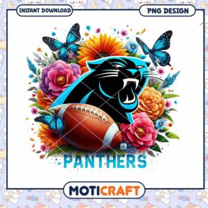 Carolina Panthers Floral PNG Sublimation