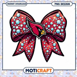 Cardinal Rhinestone Bow PNG Design
