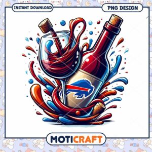 Buffalo Bills Wine PNG Design