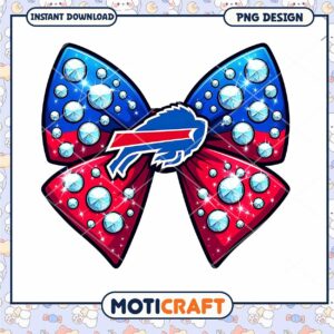 Buffalo Bills Bling Bow PNG Design