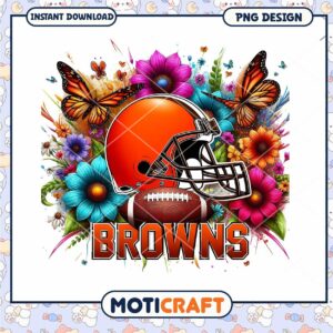 Browns Football Floral PNG Sublimation