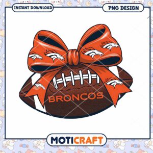 Broncos Football PNG Design Instant Download