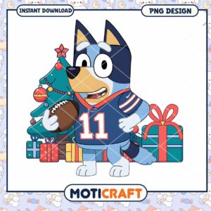 Bluey Xmas Football PNG Design