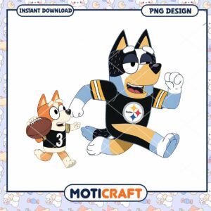 Bluey Steelers PNG Football Design