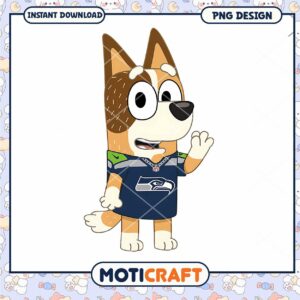 Bluey Seahawks PNG Cartoon Dog