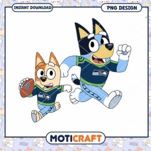 Bluey Seahawks PNG Design Instant Download