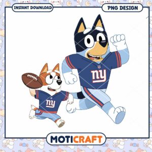 Bluey NY Giants PNG Football Dogs