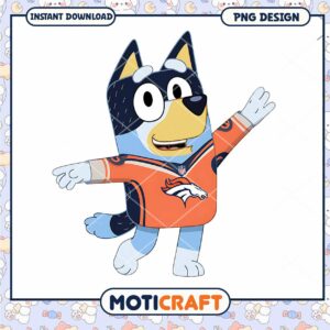 Bluey Denver Broncos PNG Design