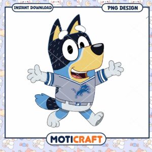 Bluey Detroit Lions PNG Design