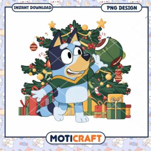 Bluey Christmas PNG Instant Download