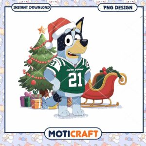 Bluey Christmas PNG Jets Jersey Design