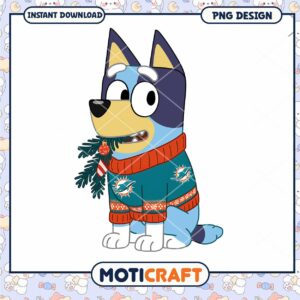 Bluey Christmas PNG Dog Design