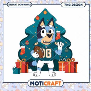 Bluey Christmas Football PNG Design