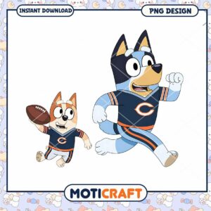 Bluey and Bingo Football PNG Design Instant Download Art 2023