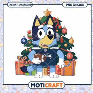 Blue Heeler Dog PNG Christmas Football Design Instant Download