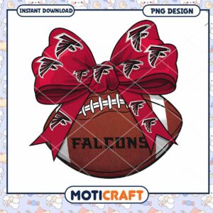 Atlanta Falcons Football Bow PNG Design