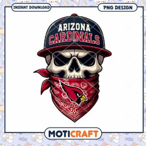 Arizona Cardinals Skull PNG Design