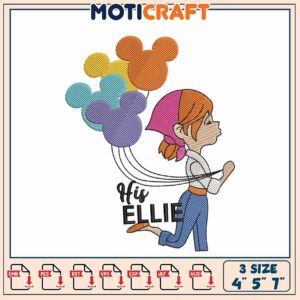 Disney Balloons Girl Embroidery Design