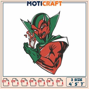 Devil Embroidery Design 3 Sizes 4x5x7 inch